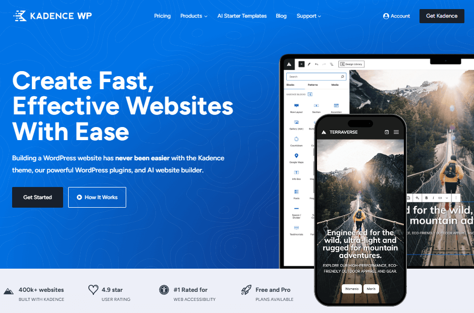 Kadence theme free vs pro