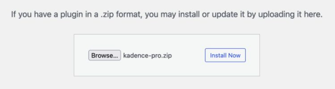 kadence theme installation